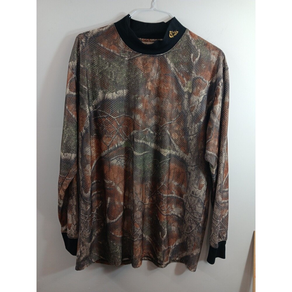 MOTHWING Men's Camo Perforated Hunting Shirt Long Sleeve Size Large